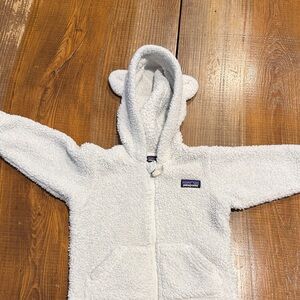 Patagonia Kids White Fleece Jacket